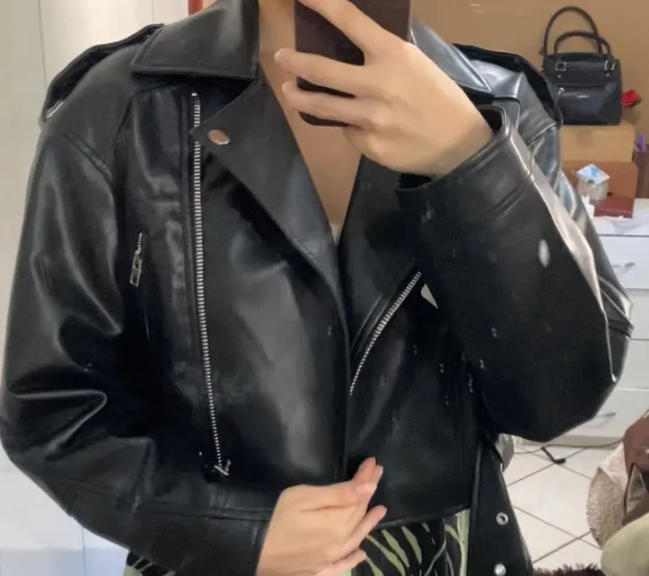 Ailegogo Faux Leather Short Jacket photo review