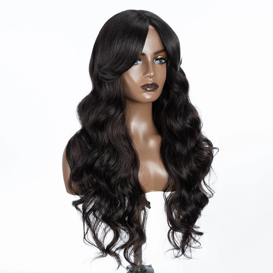 Synthetic Lace Wigs Black Women Long 28 inch Body Wave Wavy Middle Part Lace Wig Ombre Blonde Brown Cosplay Wigs lace front wig