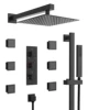 EVERSTEIN Wall Mounted Shower Faucet System Bathroom 12 inch Shower Head with Rough Valve 6 Body Massage Jets & Handheld Spray 2