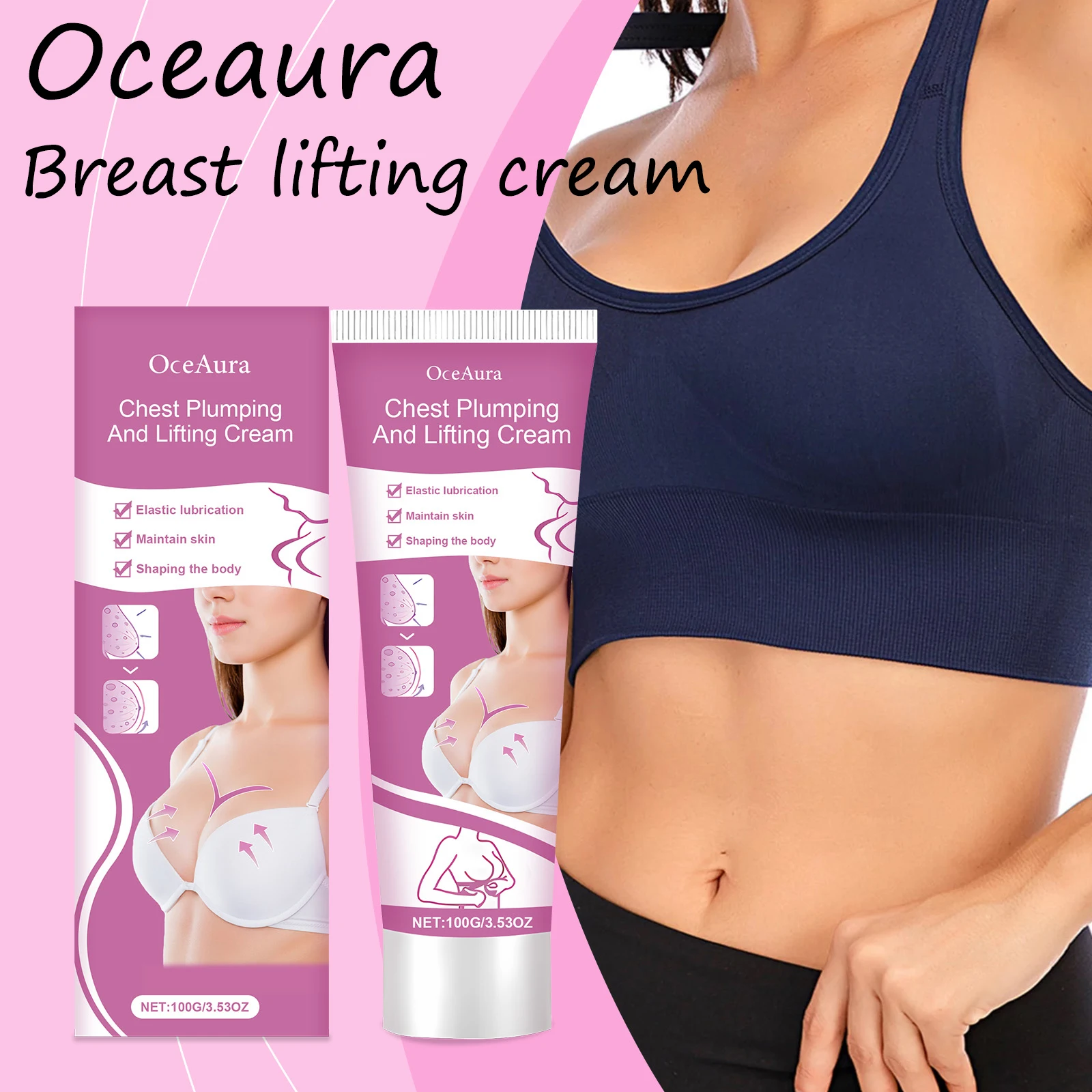 Oceaura Breast Lifting Cream Nourishing Enhance Skin Elasticity Lifting Reduce Dryness Non-greasy Refreshing Breast Cream