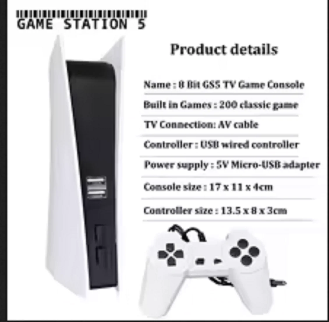 Original Game Station 5 Video Game Console With 200 Classic 8 Bit TV Consola Retro Handheld Kids USB Wired