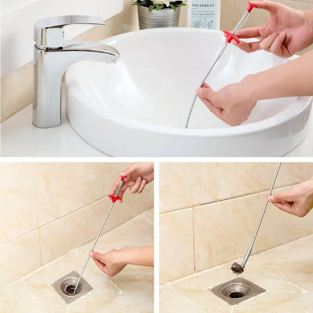 New Cleaner Tool Kitchen Bathroom Remover Hair Sink Hook Clog Snake Drain  Unclog