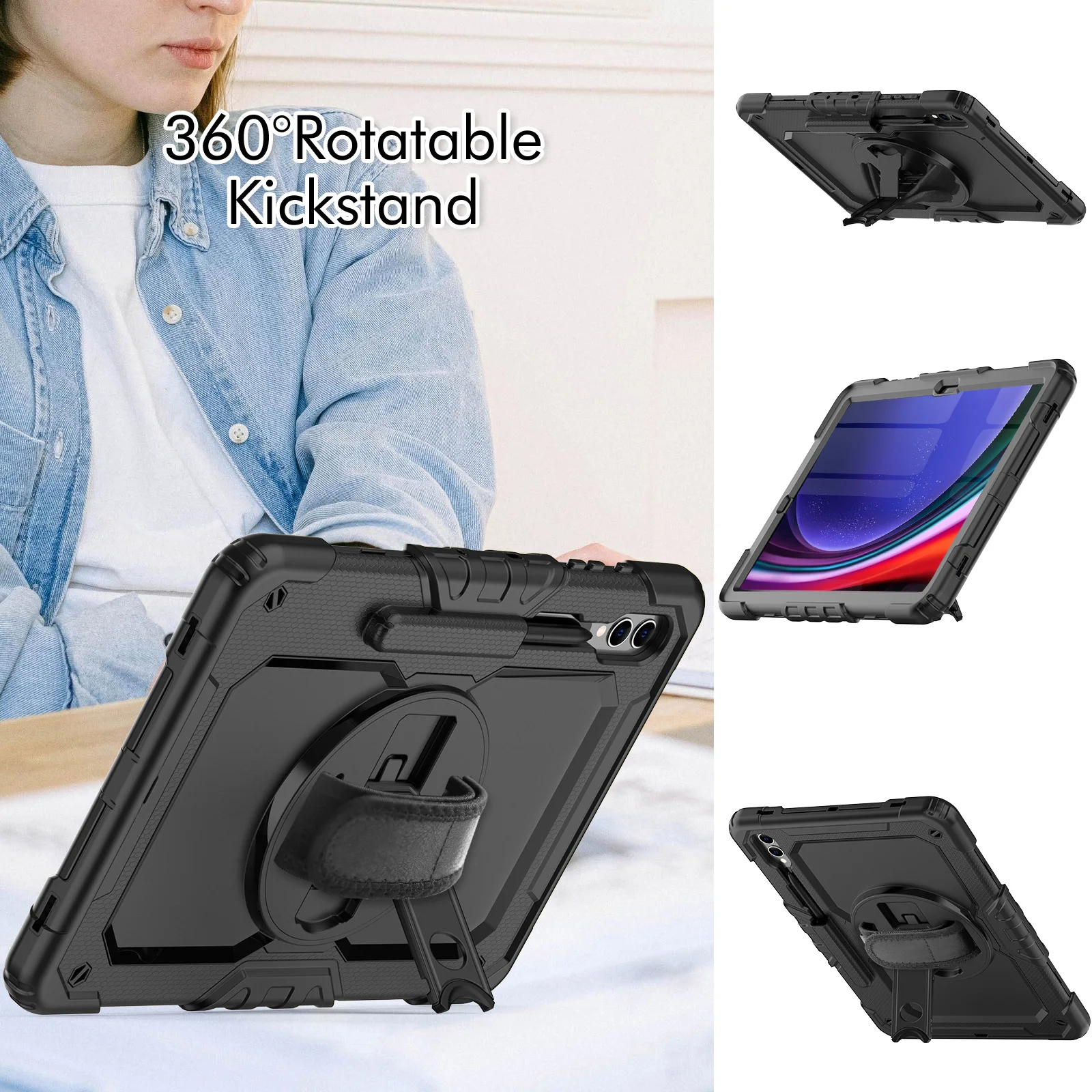 Prova de Choque Tablet Capa com Alça Capa para Samsung Galaxy Tab S911 em Geração Tabs Plus a s6 Lite s8 a7 S911 em à - Imagem 4