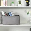 Fabric storage bins, medium, grey. Ideal for shelves, closets, or book organization, offering stylish and functional storage 3