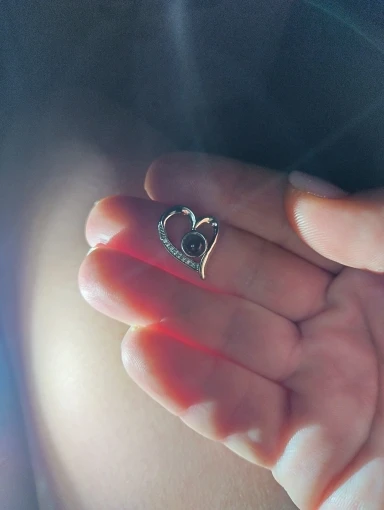 Personalized Heart Photo Necklace For Lover photo review