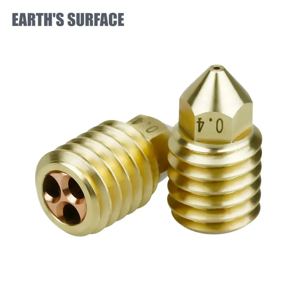 ES-3D Printer Part Bambu Lab X1 P1P CHT Brass High Flow Nozzle 500℃ Upgraded 0.4/0.6mm Plated Copper Heater Block For X1 P1P