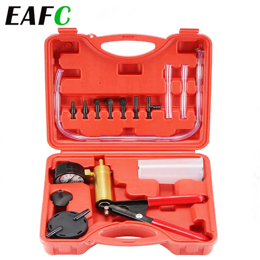 DIY Brake Fluid Bleeder Tools Vacuum Pistol Pump Tester Kit Aluminum Pump Body Pressure Vacuum Gauge