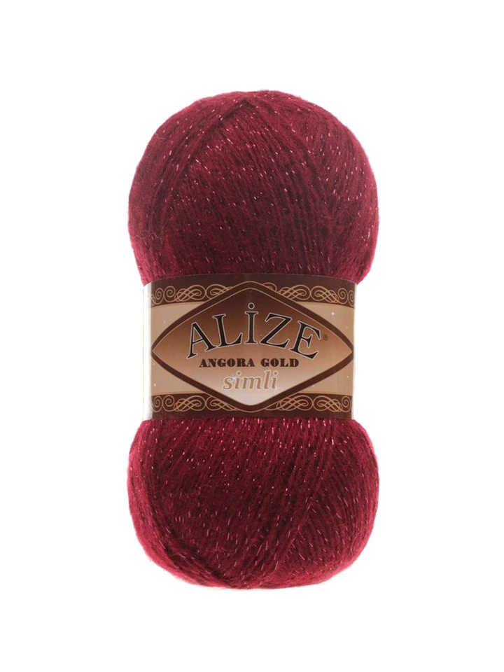 Alize 5 x 100 g glitterwol SAL voor breien en haken, 500 gram metallic – wol (beige 67