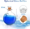 Spherical Glass Bottles with Cork  Round Potion Bottles Clear  Decor Decorative Glass Sphere Jar for Sand Costume Props 2