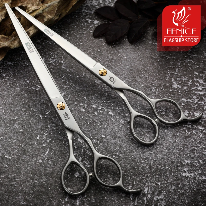 Dog Grooming Scissors Dog Grooming Scissors Kit Fenice 7.0/7.5 Professional Grooming Cutting Straight Scissors Japan 440C Seratted Shear for Dogstylist