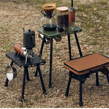 Outdoor Table And Chair Dual-Use Table, Liftable Portable Stool Outdoor Fishing Camping Chair Desk 1