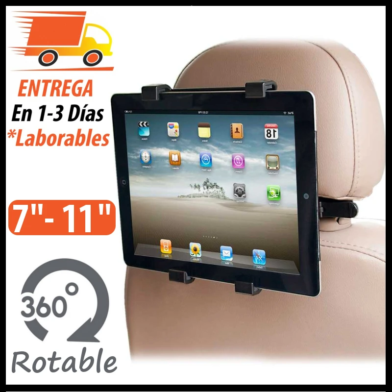 Soporte Tablet Coche Ajustable Para Reposacabezas