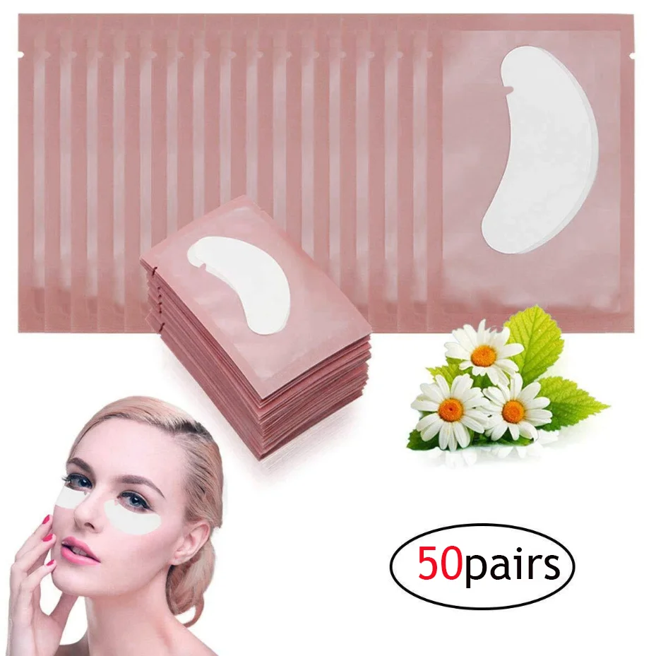 50pairs Eyelash Extension Paper Patches Lint free Under Eye Pads Grafted Eye Stickers Hydrogel Eyelashes Patch Makeup Tools Eyelash Patch Eyelash Pads Eyelash Patches Eyelash Extension Supplies