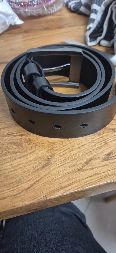 MIDNIGHT SOVEREIGN™ – Black Buckle Genuine Leather Belt photo review