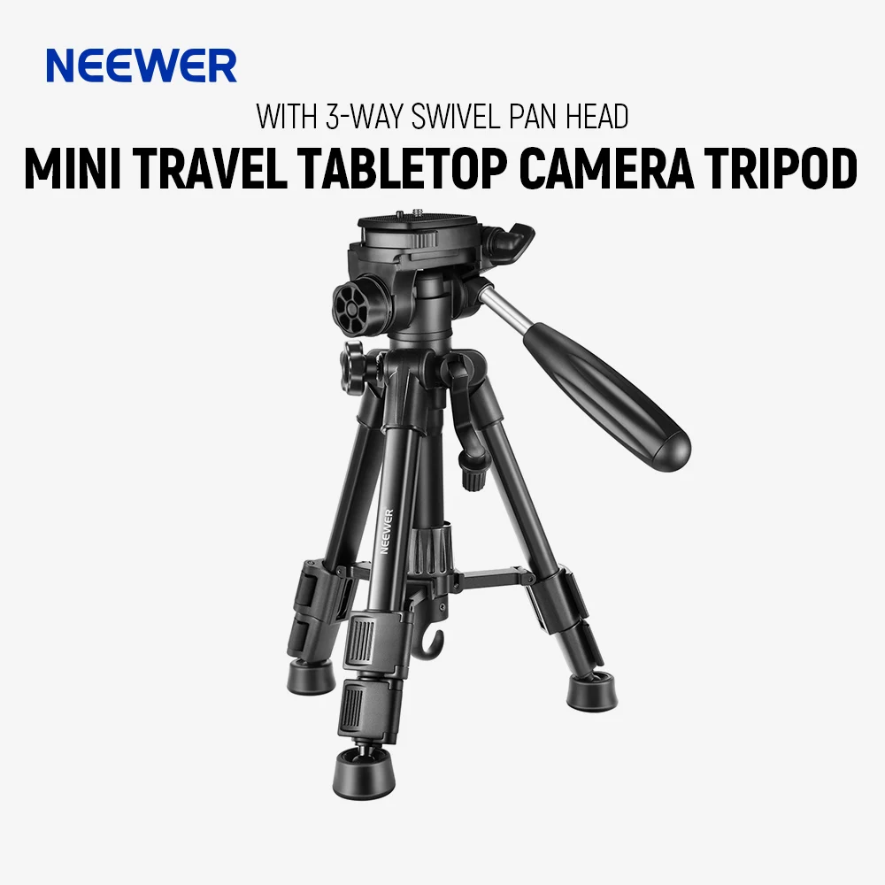 

Neewer Мини дорожный Настольный штатив для камеры 24 дюйма портативный алюминиевый с 3-ходовой поворотной головкой для dslr-камер смартфонов