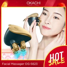  5 in 1 Facial Massager RF EMS with 4D Massage Head Home Use Facial Device Promote Face Cream Absorption 5 Light Color Modes 