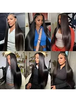 Perruques Lace Front en Cheveux Humains Lisses, Densité 200%, 28 Pouces, 13x4, Sans Colle, Prêtes à Porter, Pré-Pluckées et Pré-Coupées, pour Femmes Noires 6