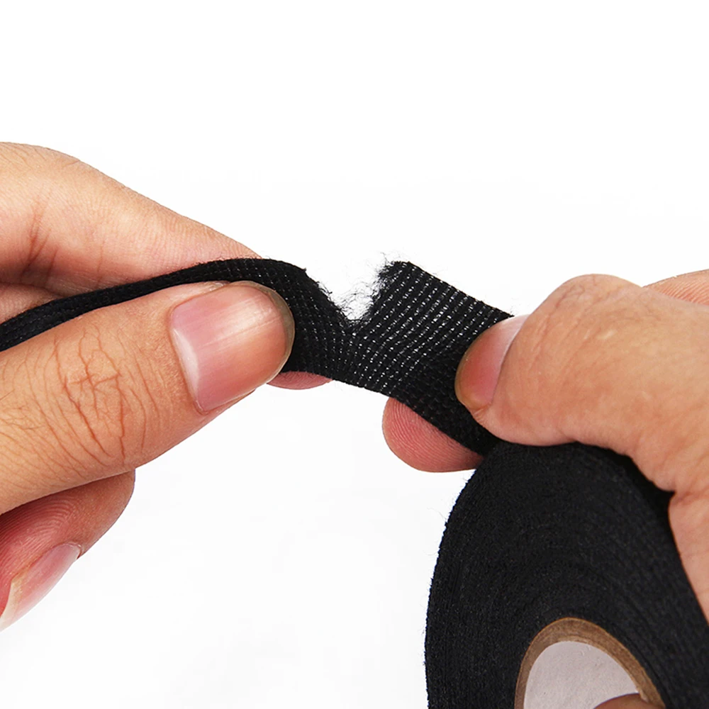 15 Meter Heat-resistant Fabric Electrical Tape Black Adhesive Insulating Cloth Tape for Car Cable Harness Wiring Loom Protection