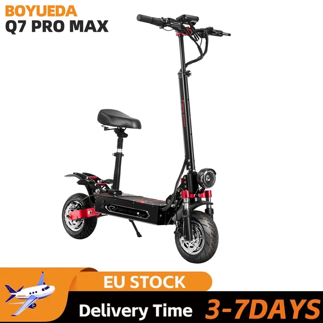 Trottinette électrique BOYUEDA Q7 Pro Max 52V28AH 3200W à double moteur avec contrôle d'application activé par NFC, pneus silencieux de 11 pouces, trottinette électrique pliable 1