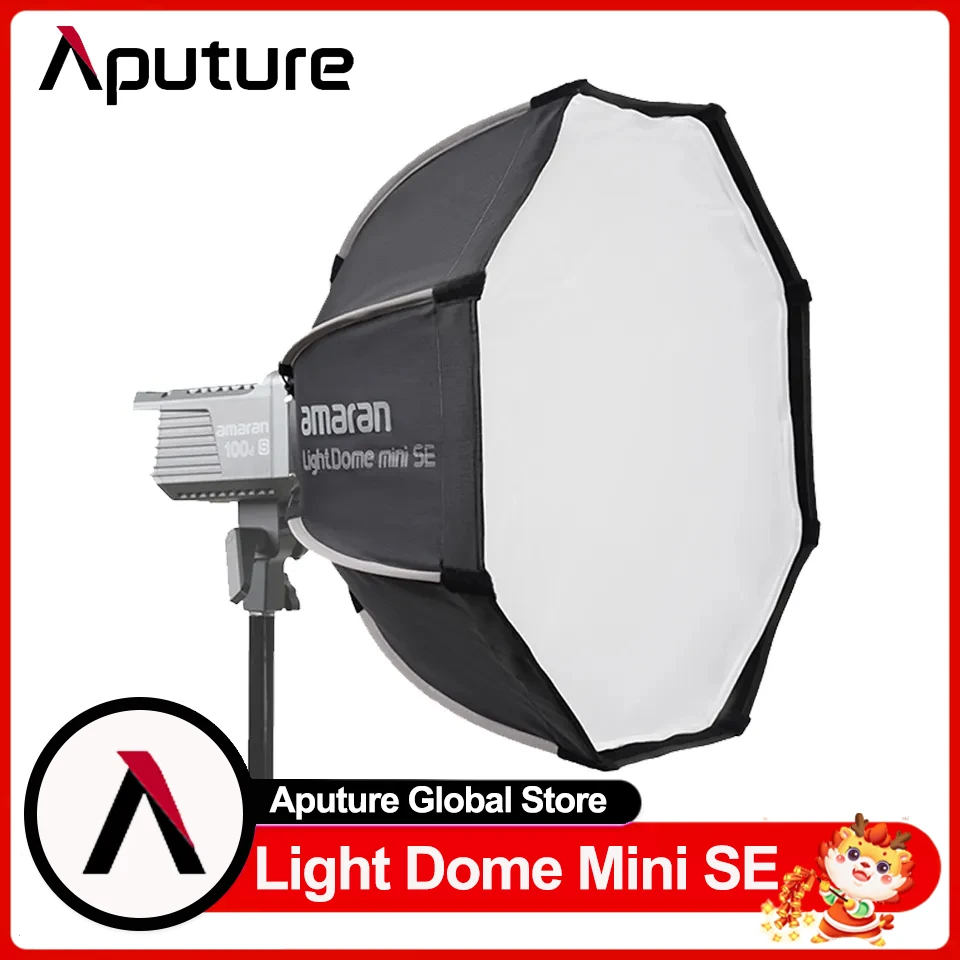 Aputure Amaran Light Dome Mini Se Configurazione Rapida Diffuso E Ammorbidente Softbox Dal Design Parabolico Profondo A 8 Pieghe Per Amaran 150C 300C