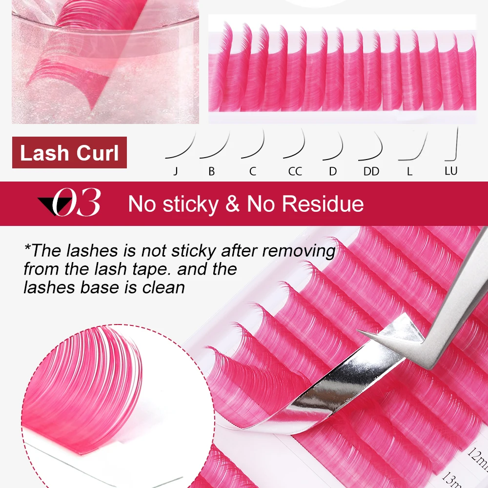 Description Picture 6 of itemFadvan Coloured False Eyelashes Green/Purple/Red/Blue Easy Smudge Makeup Eyelash Hybrid Long 8-14mm/15-20mm Eyelash Extensions