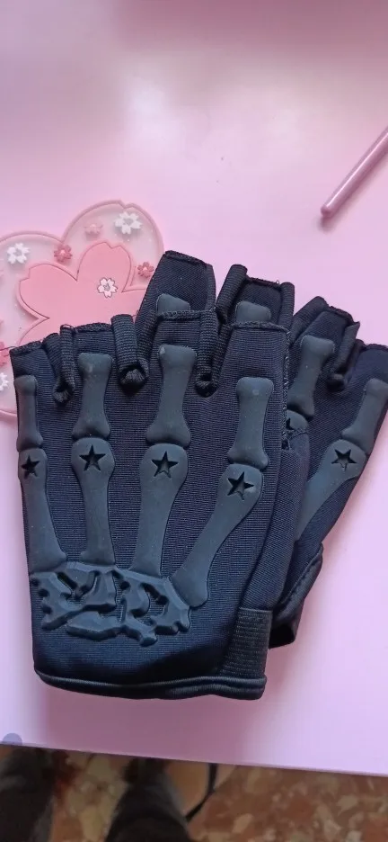 Riding Fingerless Gloves Non-slip Half Finger Gloves for Motorcycle Cycling photo review