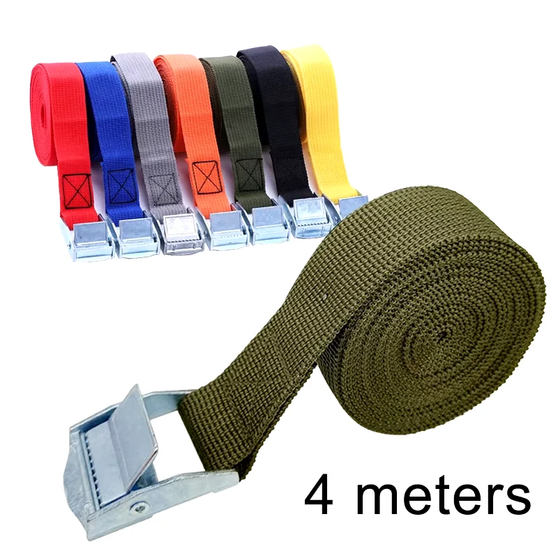 Cargo Straps 4M for Motorcycle Car Bicycle with Buckle Tie-Down Belt Ratchet Fixing Belt for Luggage Bag