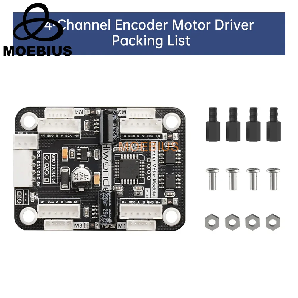 Servo Motor Parts 4-Channel Encoder Motor Driver with Voltage Regulation for Motor Control