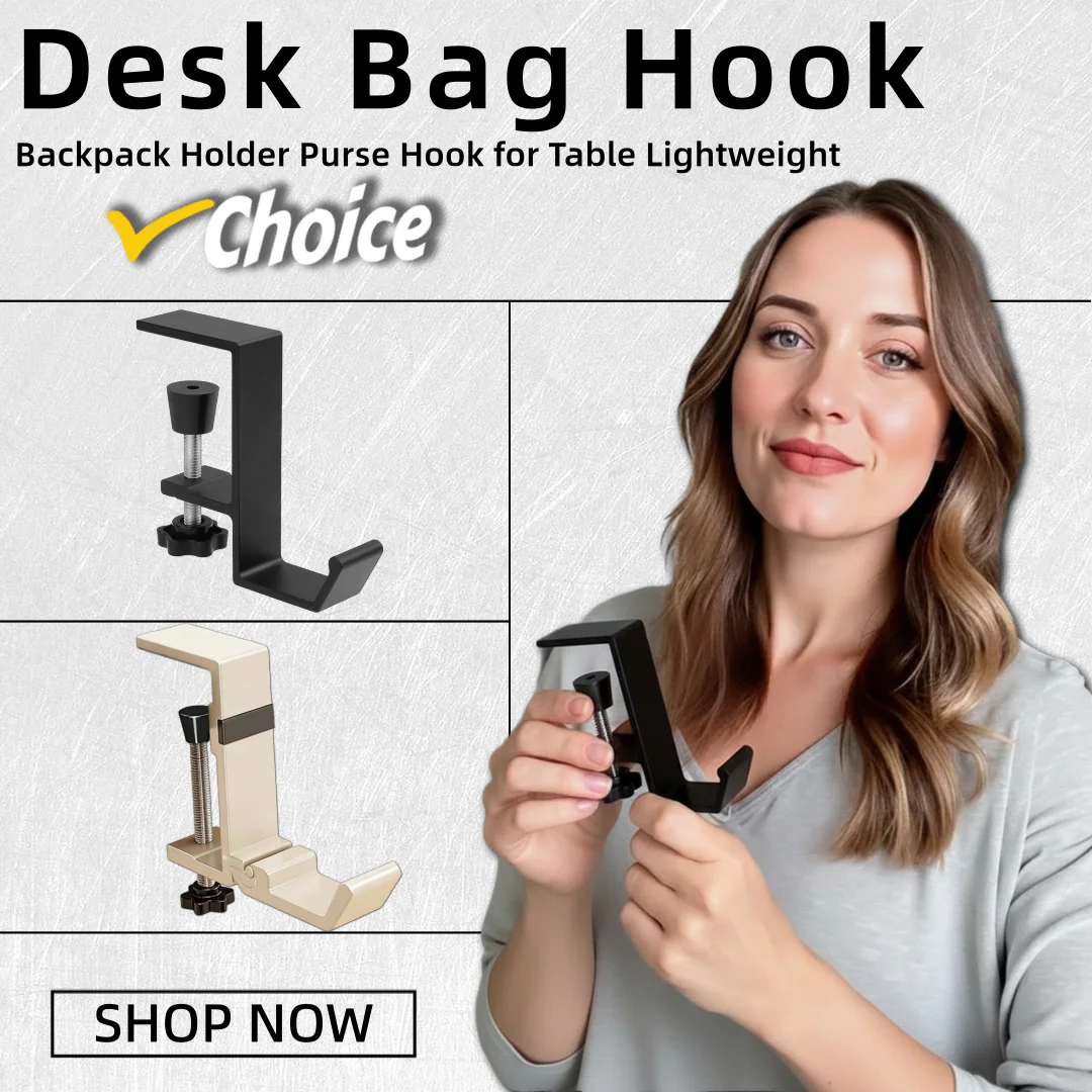 Desk Bag Hanger Portable Side Handbag Rack for Table Purse Punch Free