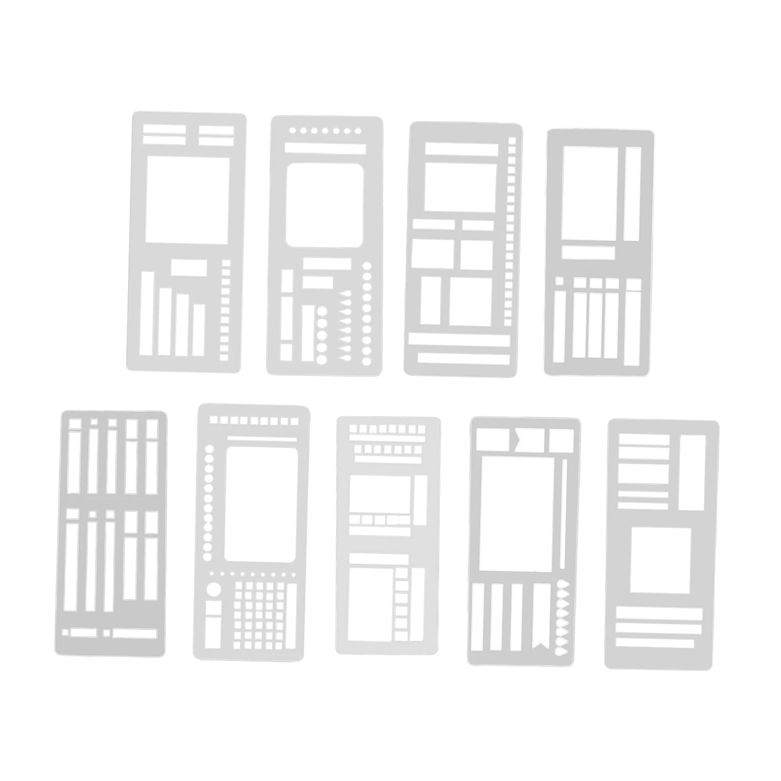 9개 세트 저널 스텐실 플래너 DIY 드로잉 템플릿 노트북 플래너 스텐실 휴일 카드 및 인사말 카드용