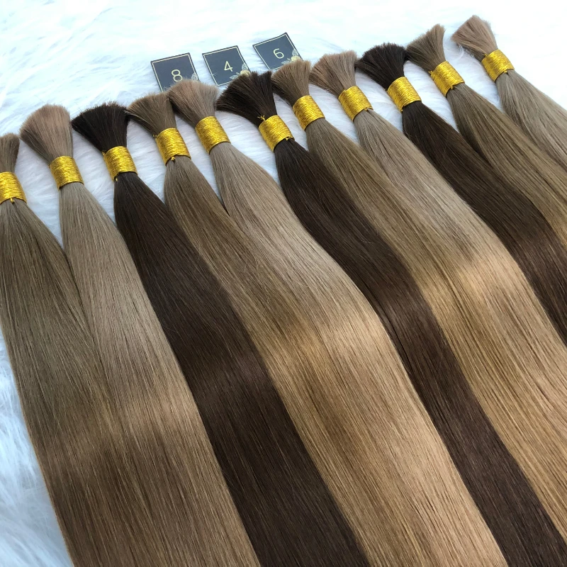 Straight Bulk Human Hair For Braiding Bundles 100g No Wefts 12-26inch Women Hair Bulk Human Extensions