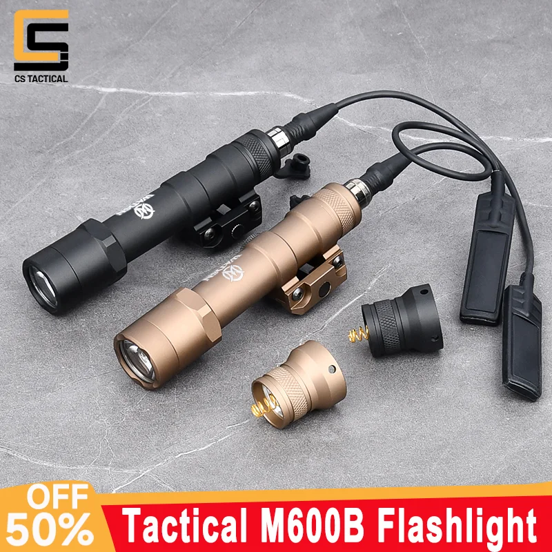 

WADSN M600 M600B Tactical LED Powerful Flashlight Hunting Weapon Scout Light Fit 20mm Picatinny Rail for Rifle AR15 Gun Lamp