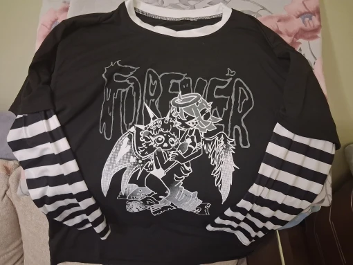Striped Long Sleeves T-shirt - Animecore Aesthetic photo review