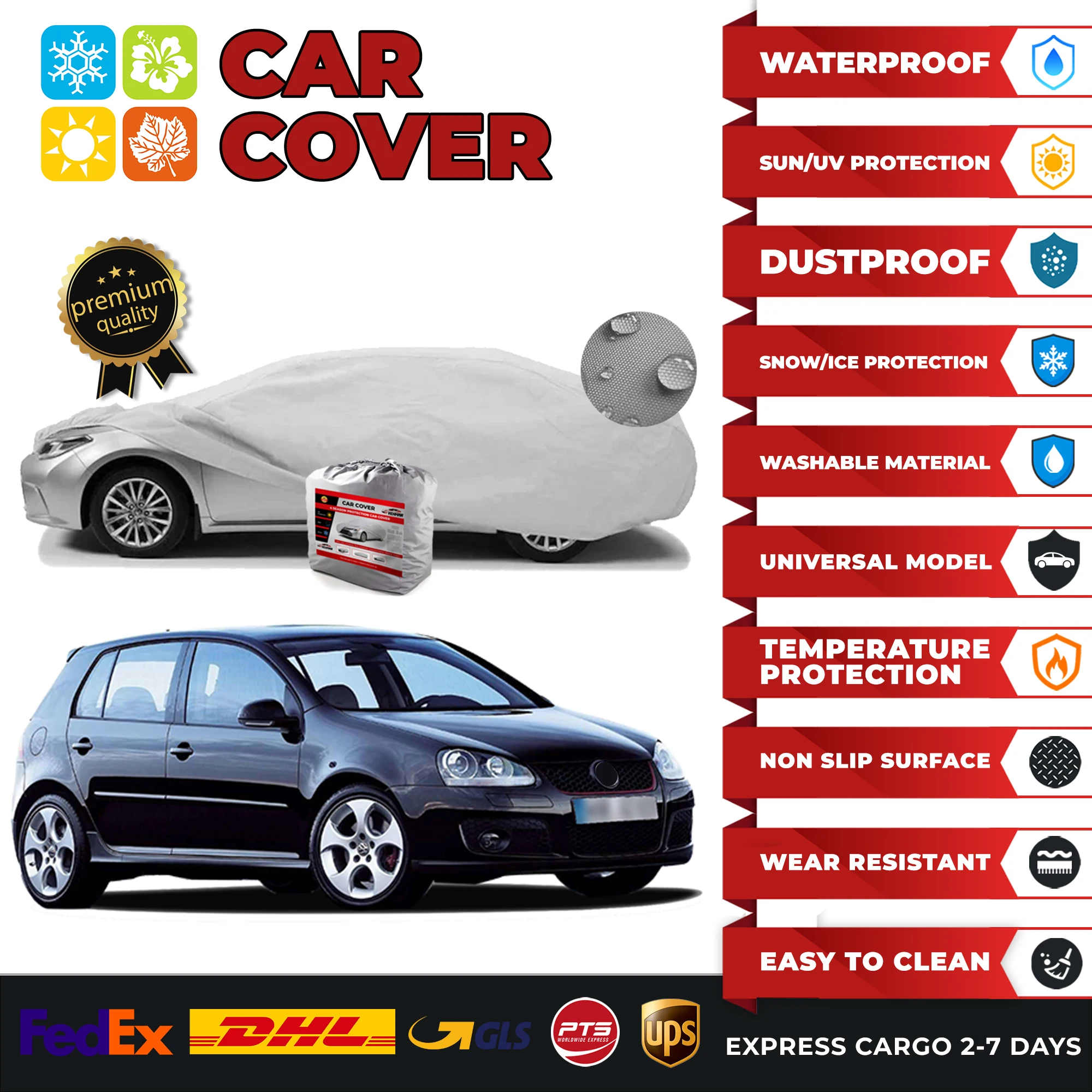 

Автомобильный чехол для Volkswagen Golf 5, универсальные автомобильные чехлы для помещений и улицы, полное покрытие автомобиля, защита от солнца, УФ, снега, пыли