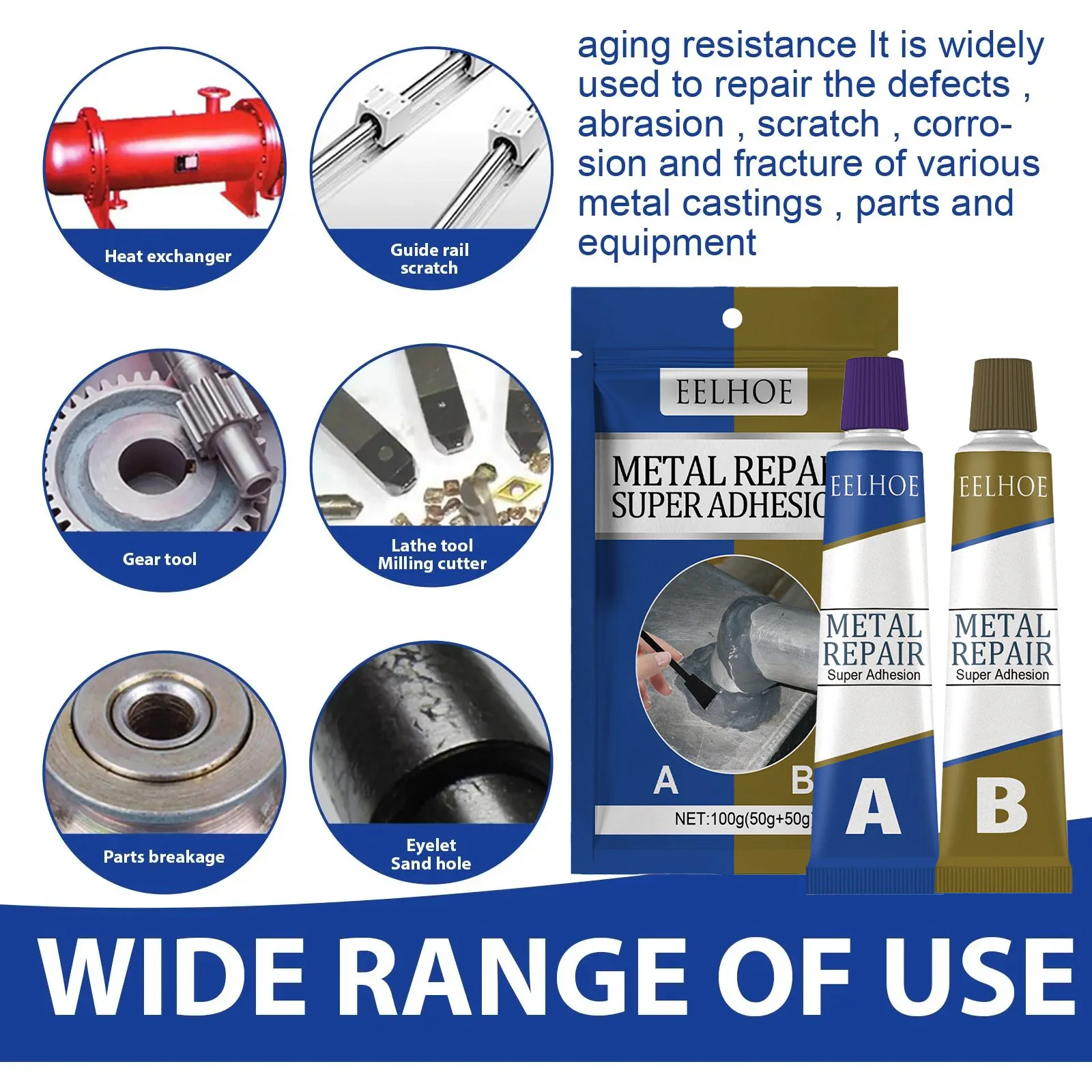 Metal Repair Glue High Temperature Resistant Waterproof