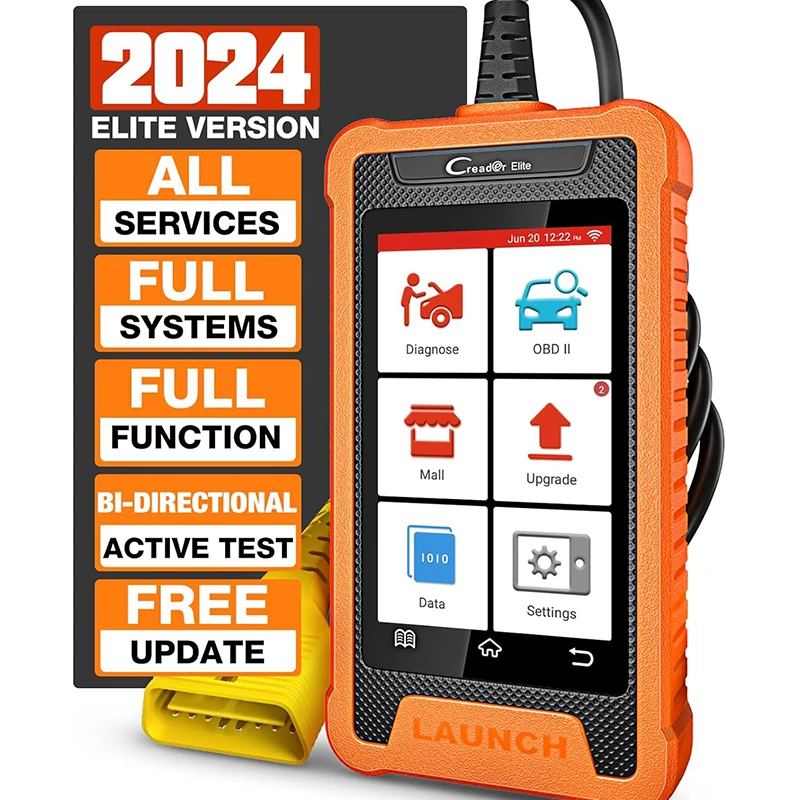 2025 Hot LAUNCH X431 Elite Full System OBD2 Diagnostic Tool Car Automotive Scanner ECU Coding Active Test Guided Functions
