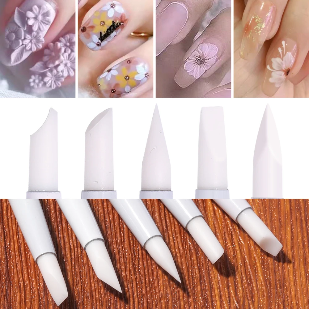 5Pcs Professional Nail Brush Double Head Painting Pen Dotting Tools Art Design Fake Nail Diy Drawing Brushes Manicure 5