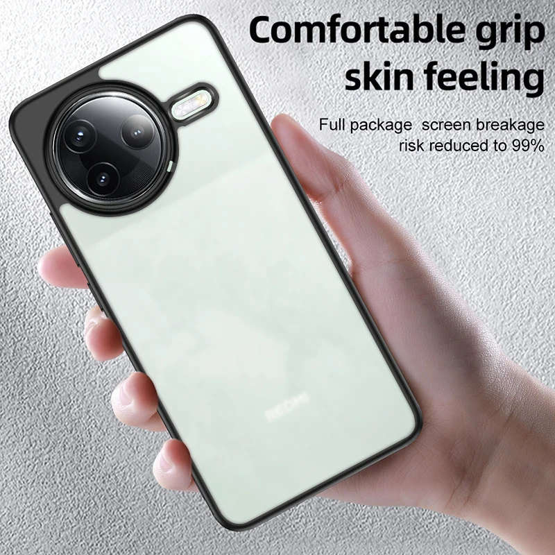 Matte & Clear Rugged Armor Military Shockproof Protective Phone Case Back Cover