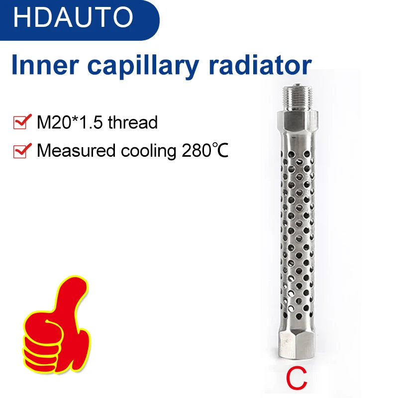 M20*1.5 SS304 Stainless Steel High Temperature Capillary Radiator Chip Pressure Transmitter Accessories pressure gauge cooler
