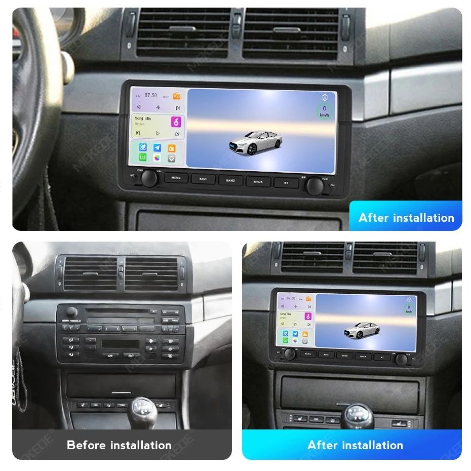 MEKEDE Radio estéreo para coche con pantalla de 10.26 pulgadas, 8 núcleos, 4G+64G, Android Auto, Carplay inalámbrico para BMW E46 M3 318/320/325/330/335 1998-2006, BT, DSP, 4G, WIFI, Android 15, Navegación GPS, Reproductor multimedia de vídeo para coche 2