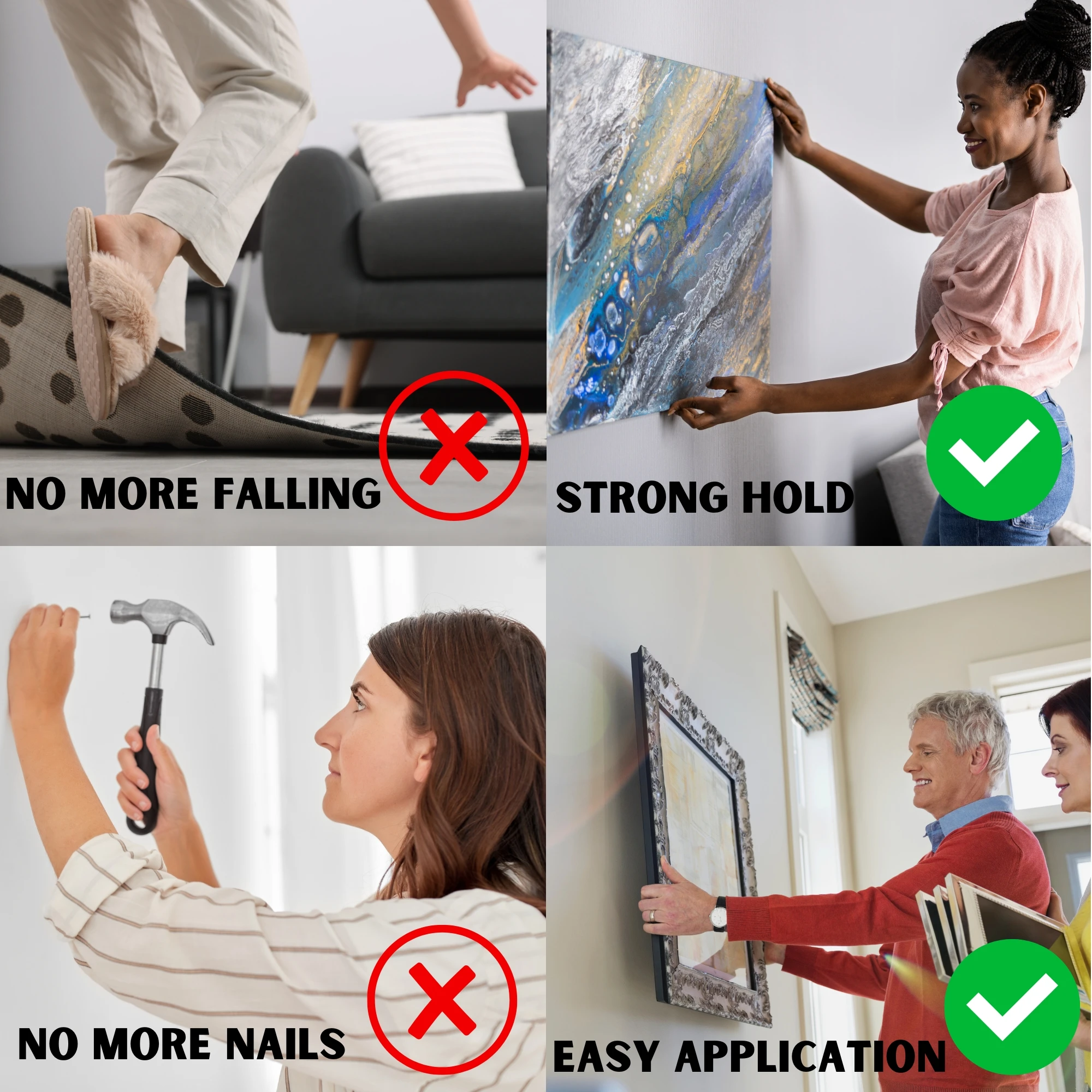 Double Sided Mounting Tape Heavy Duty Nano Two Sided Adhesive Strip for Wall Hanging-10 Feet