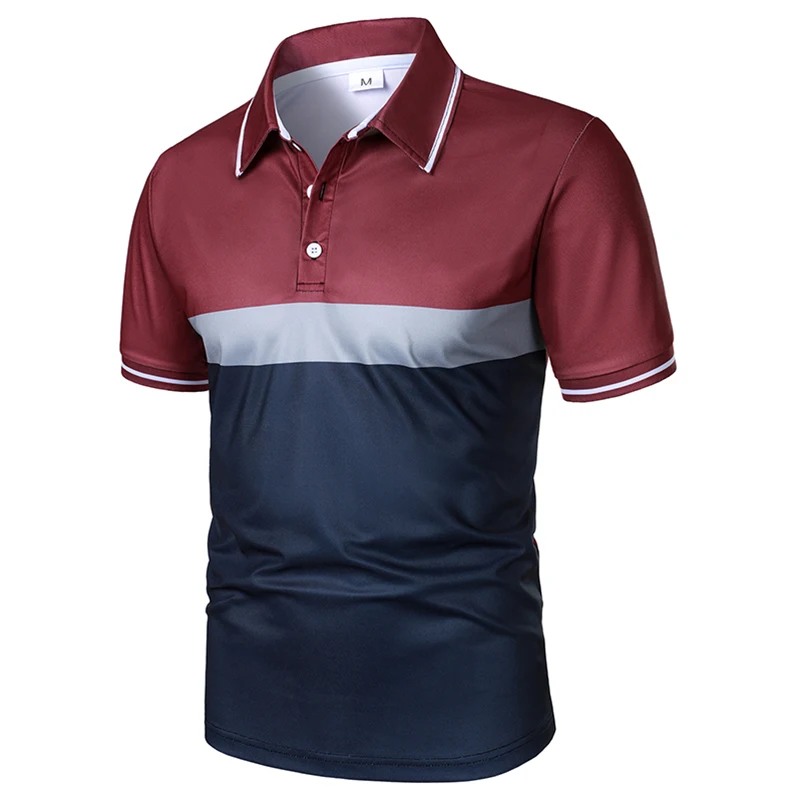 Men's Golf Shirt Work Casual Lapel Short Sleeve Basic Modern Stripes Patchwork Buttons Summer Spring Regular Fit Golf Shirt 7 A4214a12c183b45c8ae1fb1fd45ecd00ei