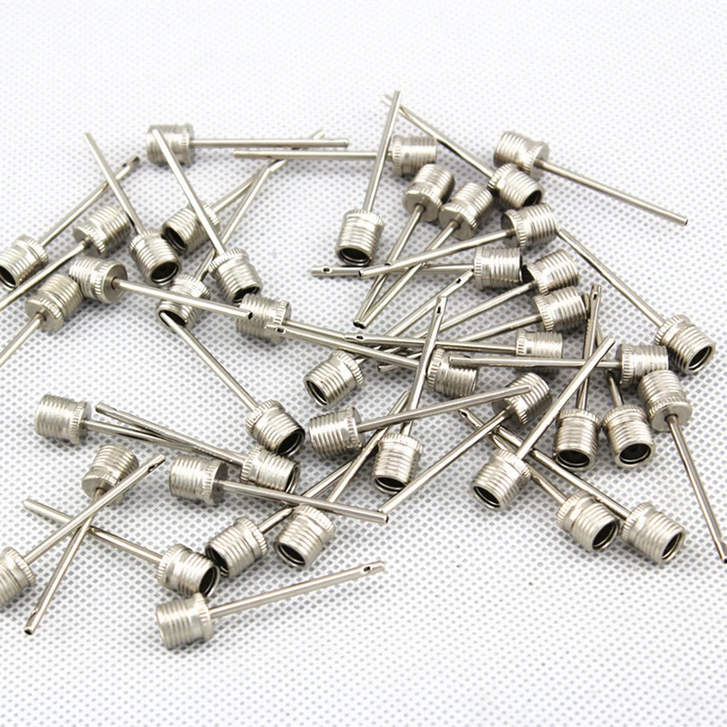 10Pcs/Lot Basketball Inflating Pump Needle Football Inflatable Air Valve Adaptor Nozzle Ball Air Needle Stainless Steel Pump Pin 10pcs 4mm stainless steel aquarium tank air pump air flow tube pipe line control valve air pump accessories wholesale