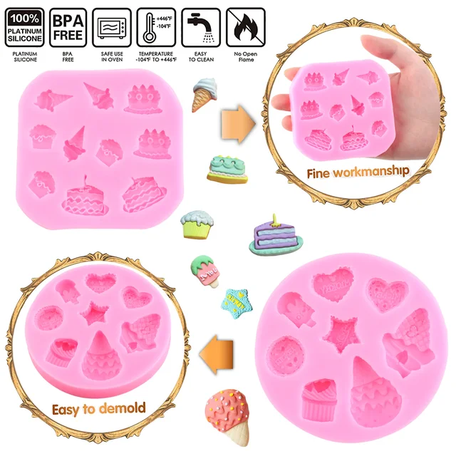 Fagylalt Szilikon Formák Fánk Fondant Penész Torta Díszítő Szerszámok Diy Cupcake Topper Cukorkás Gyanta Agyag Csokoládé Gumpaste Penészek - Image 5