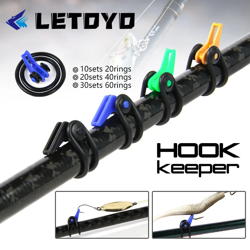 LETOYO 10-30Pcs Fishing Hook keeper Holder Fishing Rod Hook Keeper