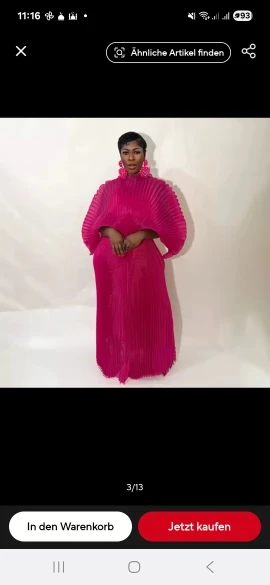 Plus Size Elastic Women's Miyake Pleated Dress Pleated Long Dress Funky Premium European American Style Birthday Party 57inches photo review