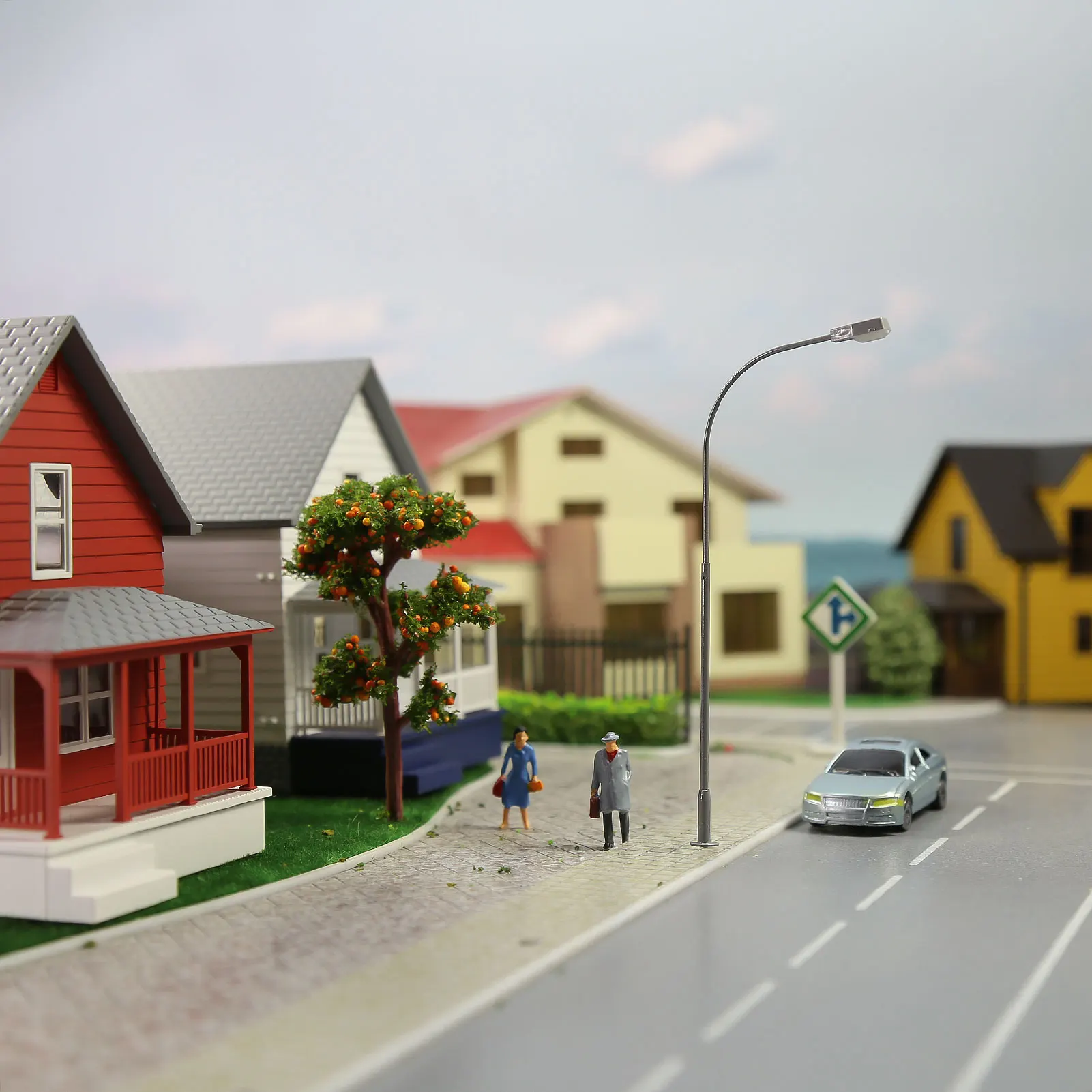 5 Pezzi Modellini Di Treni Ho Scale 1:87 Lampioni In Metallo Led Bianchi Caldi Ld07Howmgr