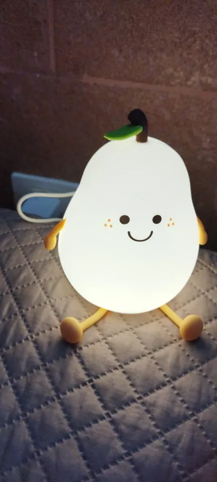 LED Pear Night Light - Soft Silicone Dimmable Nursery Lamp with 7 Colors photo review