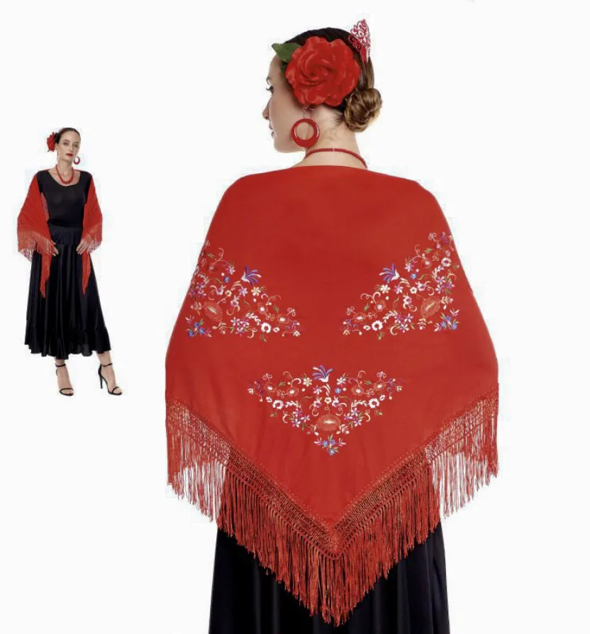 JORXG Châle de Manille broderie fleur couleurs unies pour femme fille, Châle de Flamenco pour la Robe de Foire, Sévillana ou Flamenca Couleur Noir Rouge Blanc Rose Bleu JORXG Châle de Manille broderie fleur couleurs unies pour femme fille, Châle de Flamenco pour la Robe de Foire, Sévillana ou Flamenca Couleur Noir Rouge Blanc Rose Bleu