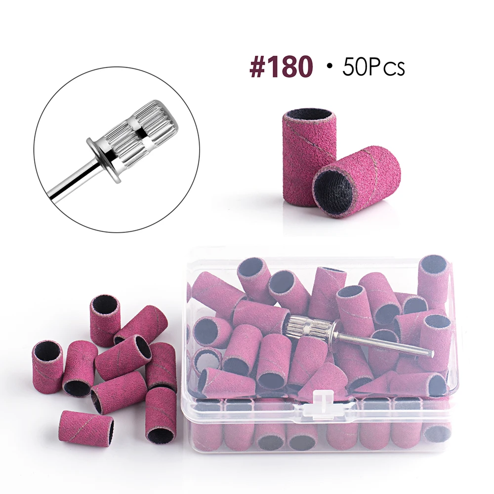 TP 50pcs 샌딩 밴드 네일 드릴 비트 풋 케어 폴리싱 매니큐어 젤 폴리쉬 리무버 교체 도구
